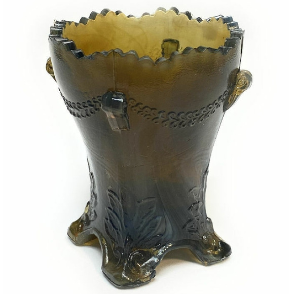Boyd Art Glass 2000 Toffee Swirl Colonial Drape Toothpick Holder - Picture 1 of 5
